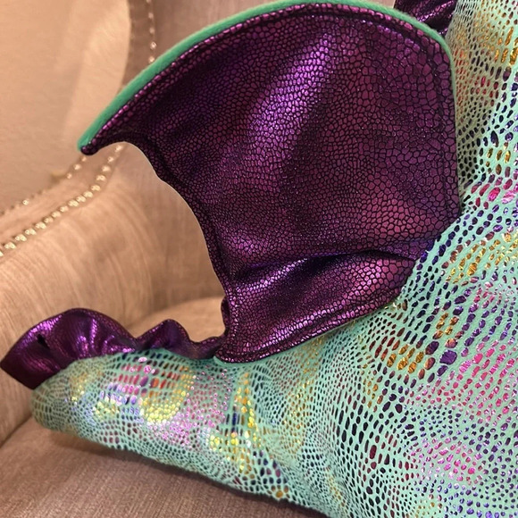 Large Ty Beanie Boos Cinder The Green Dragon Plush large, 16” NWT Iridescent - Picture 13 of 16